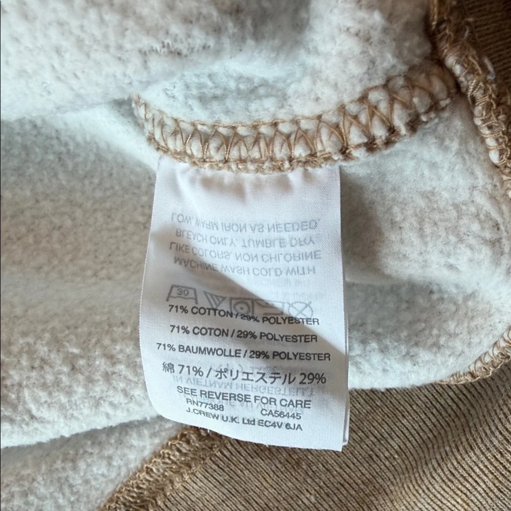 J. Crew Men's Tan Sweatshirt with Chest Pocket